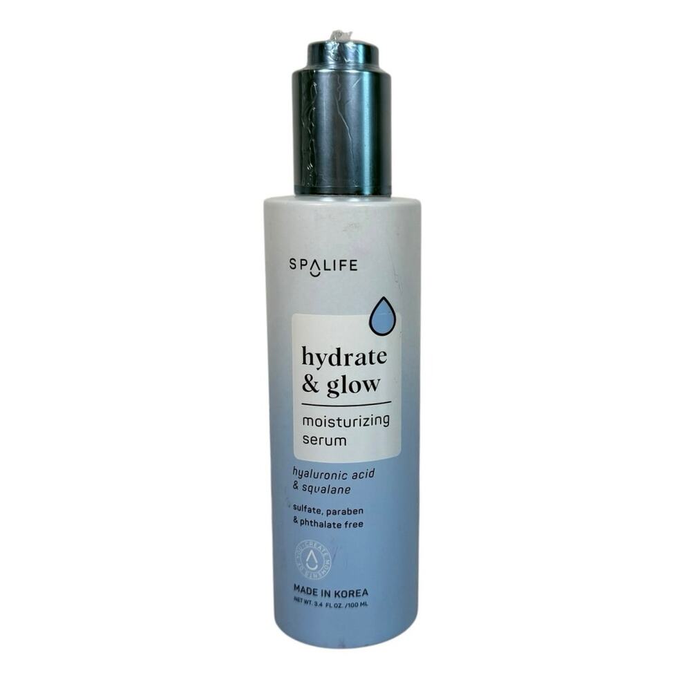 SpaLife Hydrate & Glow Moisturizing Serum Hyaluronic Acid Squalane 3.4 oz